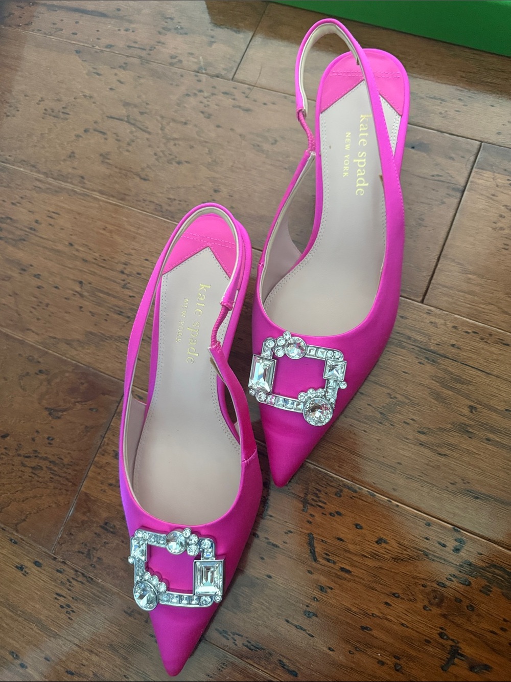 kate spade Hot Pink Crystal-Embellished Slingback Flats - Picture 8 of 10